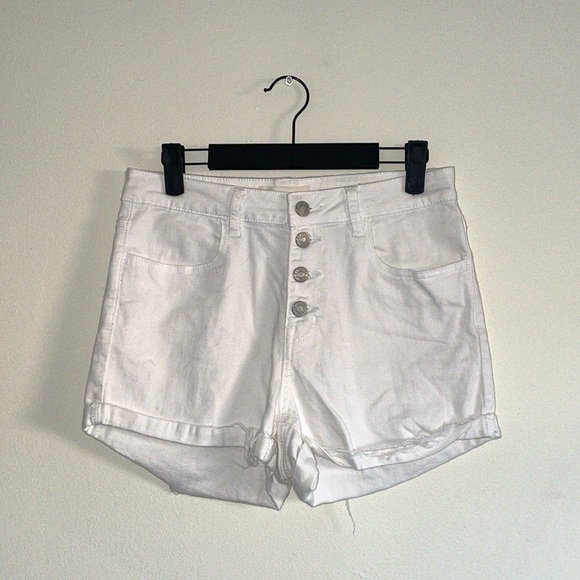 PacSun Pants - PacSun | White Super Stretch Shortie Denim Shorts